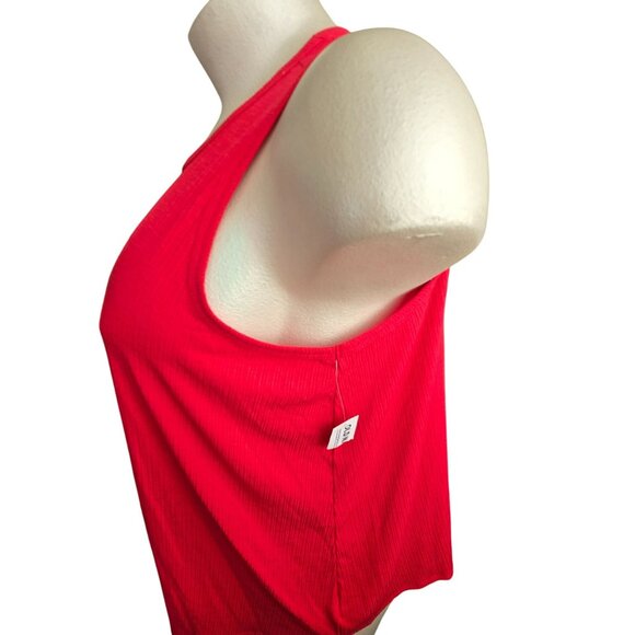 Old Navy Womens Red Pink Ribbed Tank Top Luxe Size XXL NWT JJ4058 - Picture 4 of 8